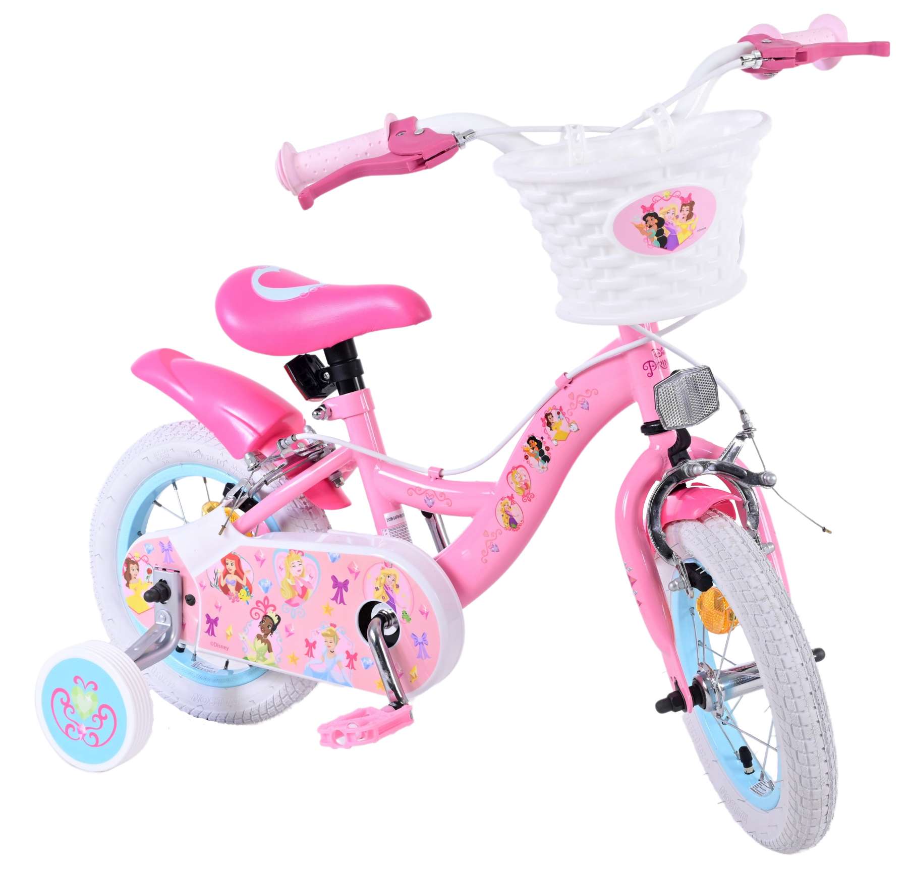 Volare magic royals kinderfiets - meisjes - 12 inch - roze - twee handremmen