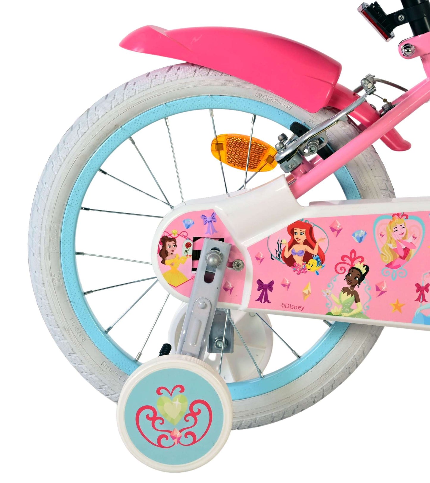 Bicicletta per bambini Disney Princess Disney Princess - ragazze - 16 pollici - rosa - due freni a mano