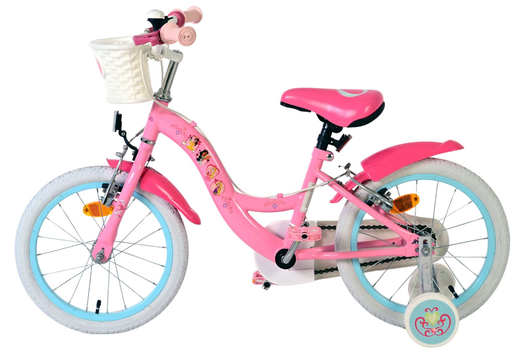Volare magic royals kinderfiets - meisjes - 16 inch - roze - twee handremmen