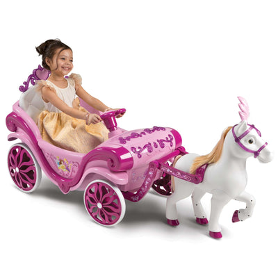 Principesse Disney Cavallo delle principesse Disney con carrozza - cavalcabile elettrico