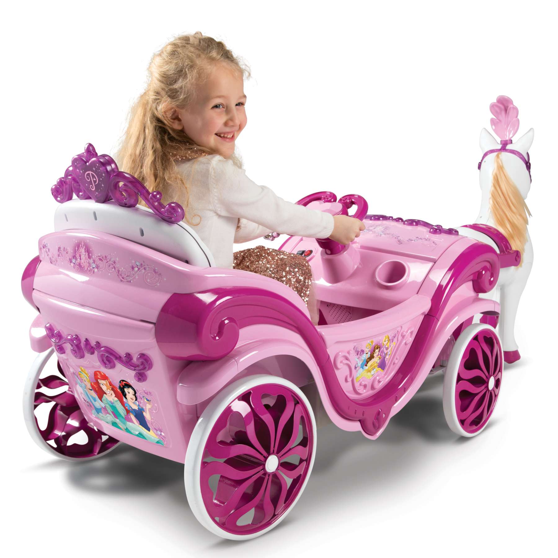 Disney princesas princesas de disney caballo con carruaje - correpasillos eléctrico