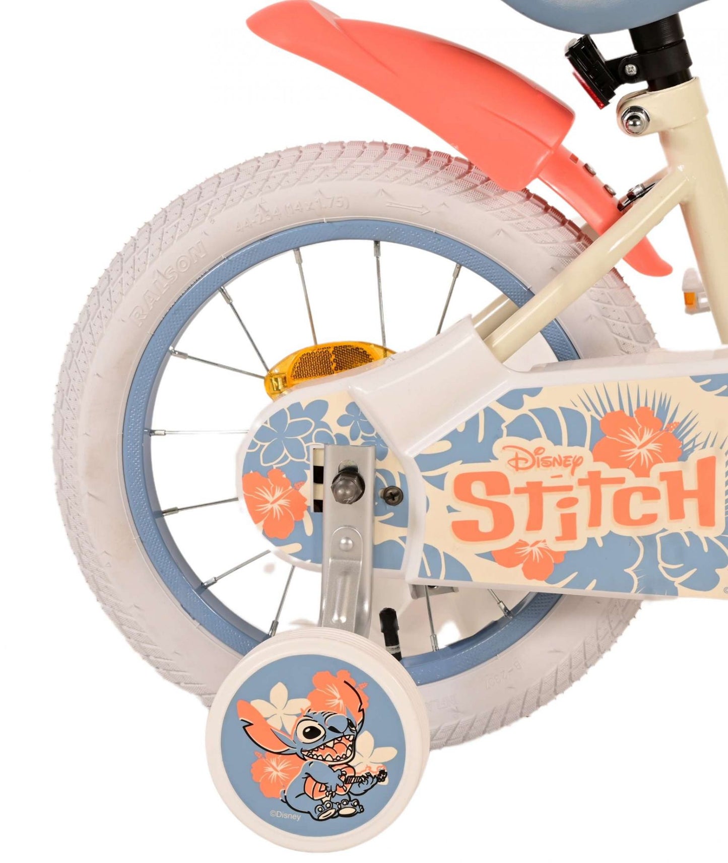 Bicycle per bambini Disney Stitch - Girls - 14 pollici - Cream Coral Blue