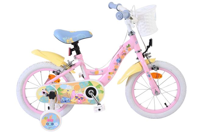 Bicicletta per bambini Stich Disney Stitch - ragazze - 14 pollici - rosa - due freni a mano
