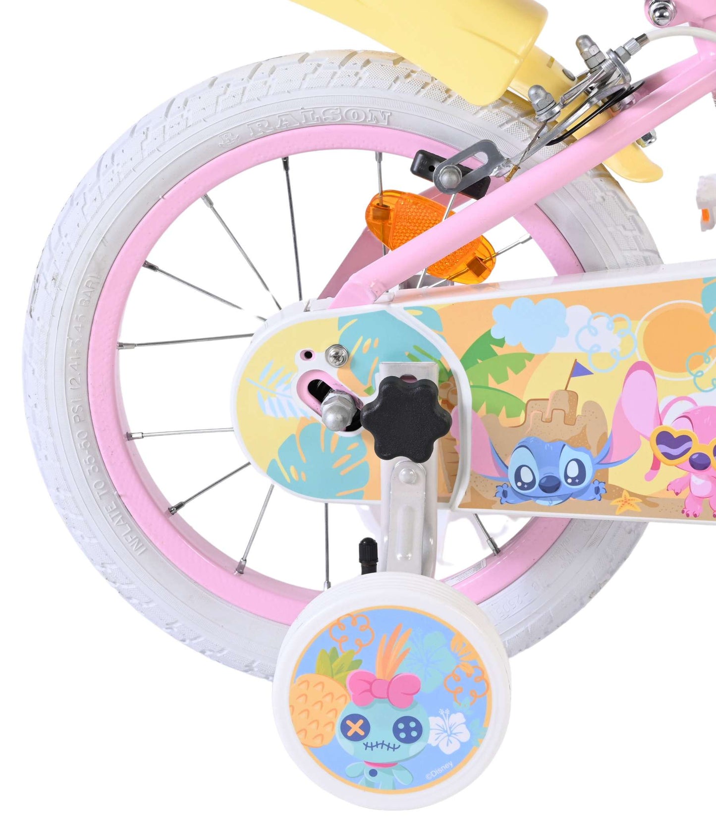 Bicicletta per bambini Stich Disney Stitch - ragazze - 14 pollici - rosa - due freni a mano