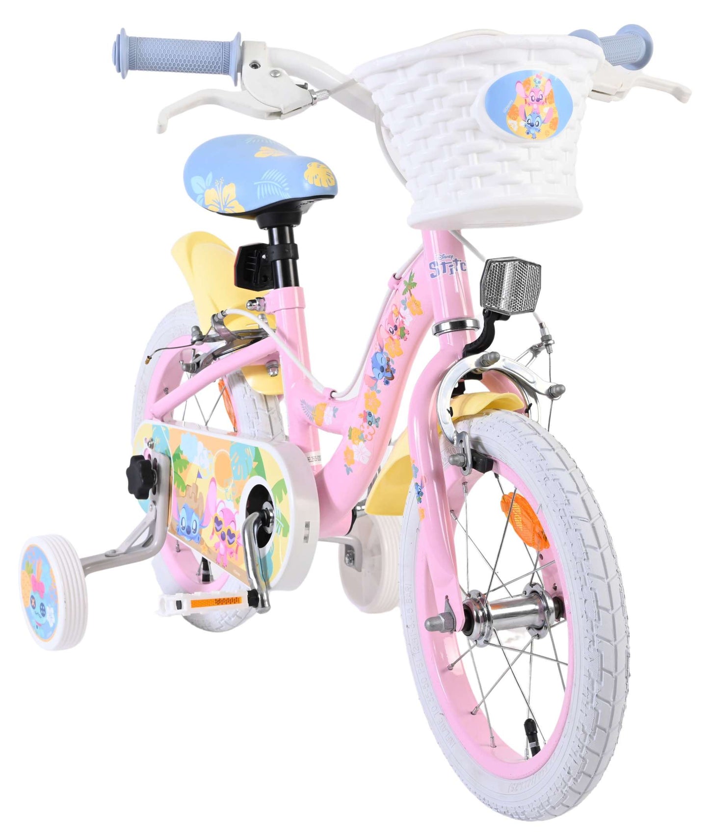 Bicicletta per bambini Stich Disney Stitch - ragazze - 14 pollici - rosa - due freni a mano