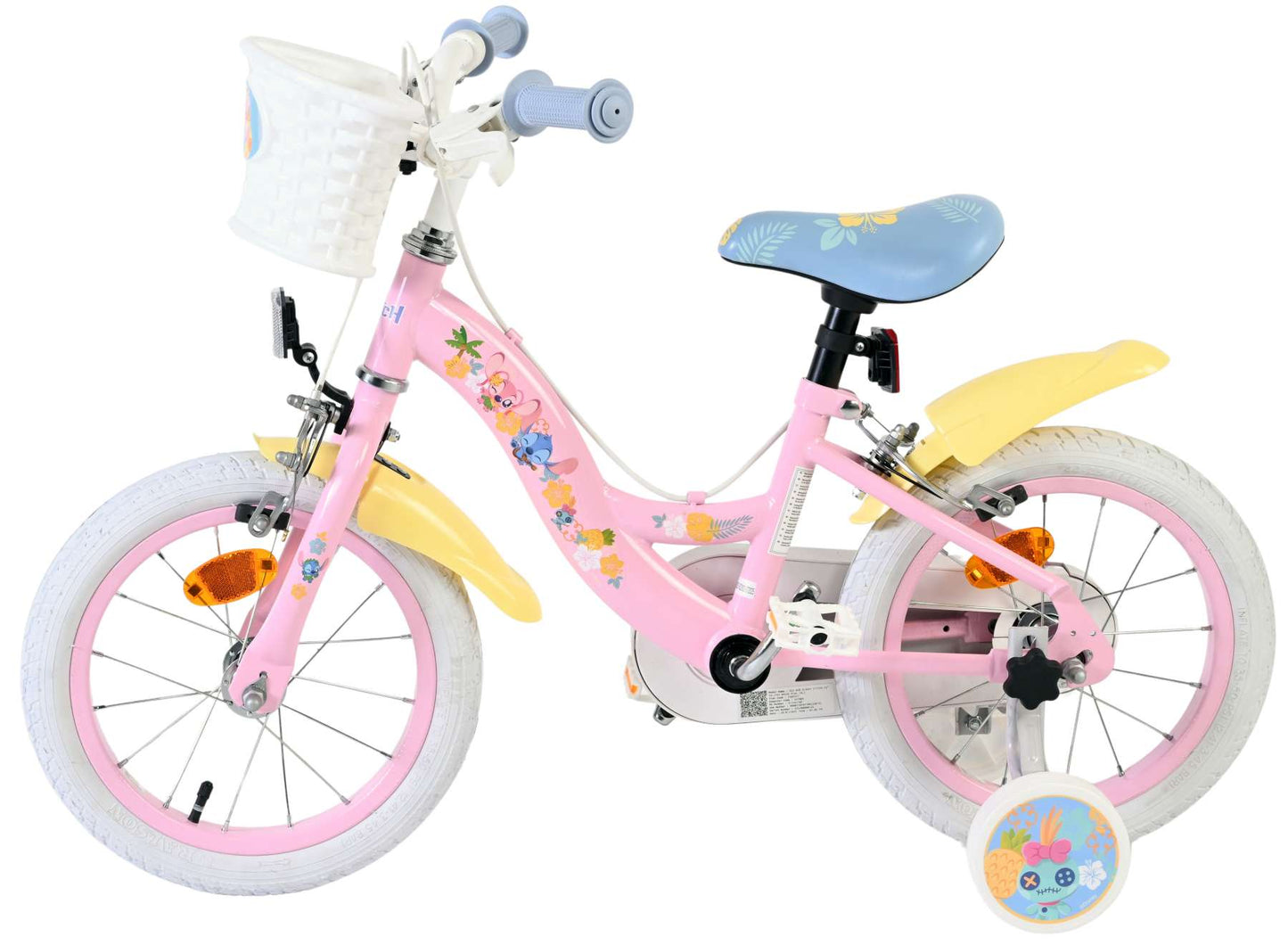 Bicicletta per bambini Stich Disney Stitch - ragazze - 14 pollici - rosa - due freni a mano