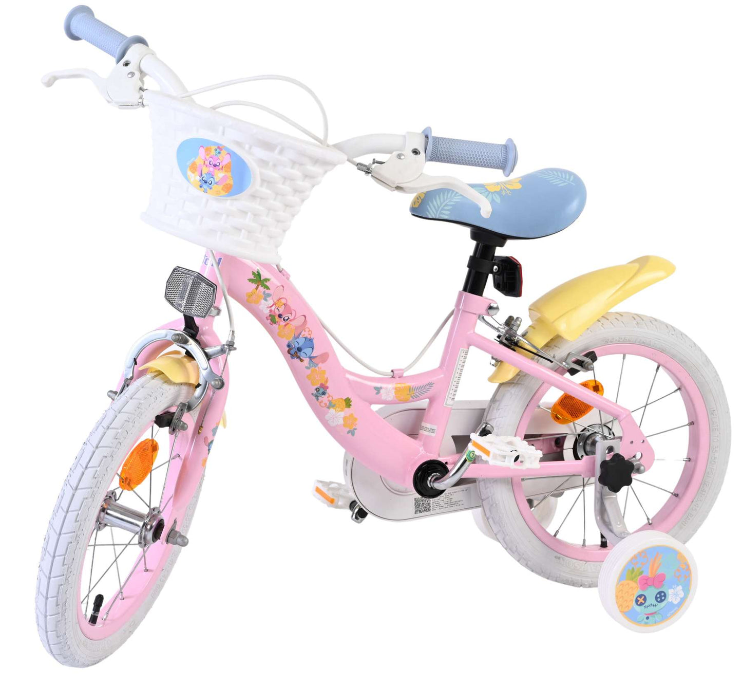 Bicicletta per bambini Stich Disney Stitch - ragazze - 14 pollici - rosa - due freni a mano