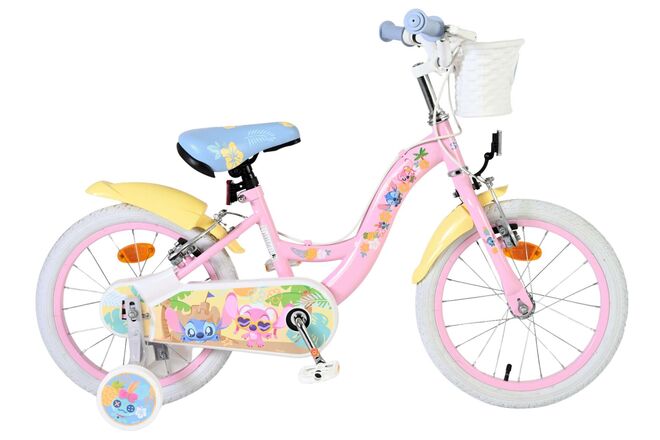 Bicicletta per bambini Stich Disney Stitch - ragazze - 16 pollici - rosa - due freni a mano