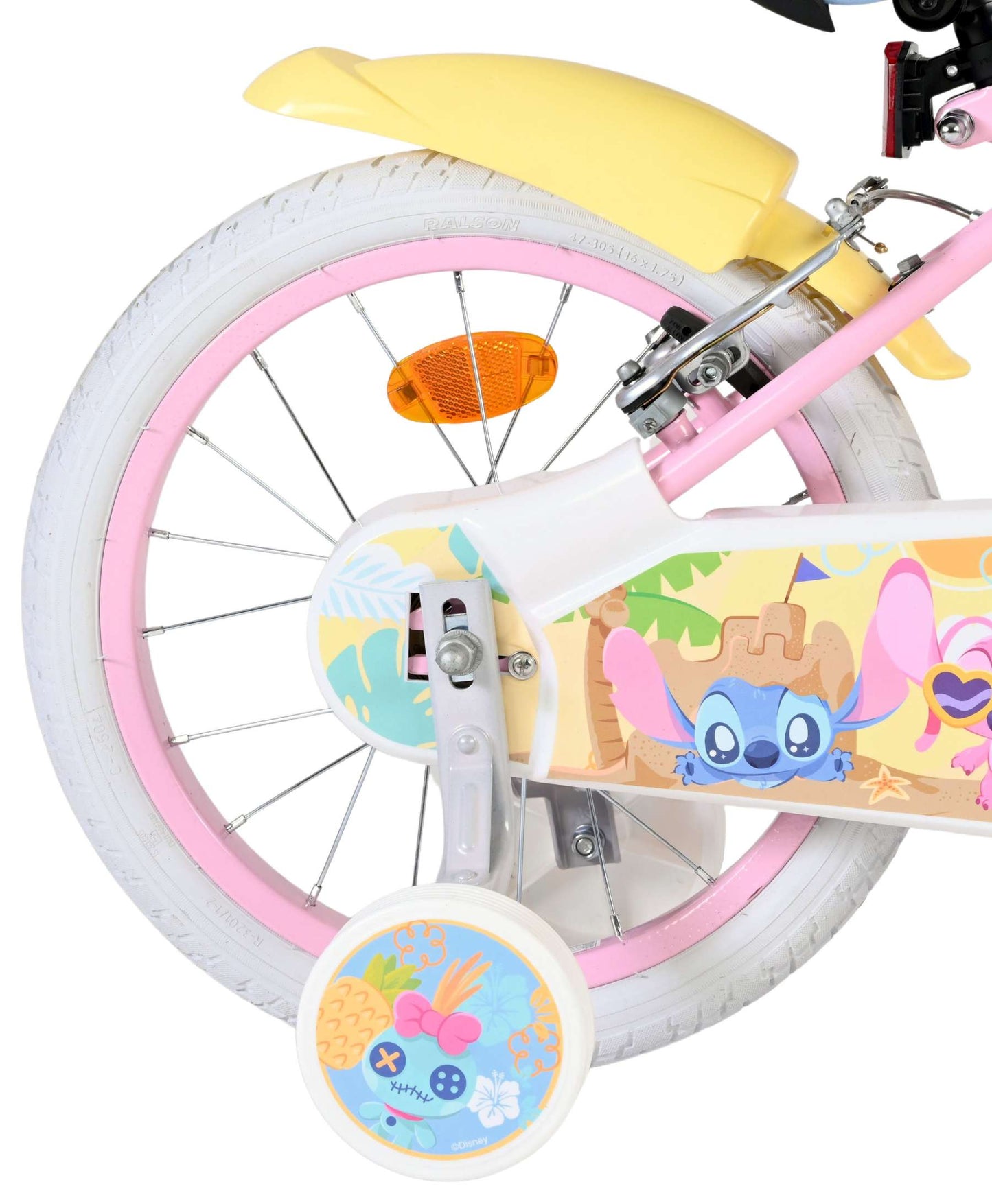 Bicicletta per bambini Stich Disney Stitch - ragazze - 16 pollici - rosa - due freni a mano