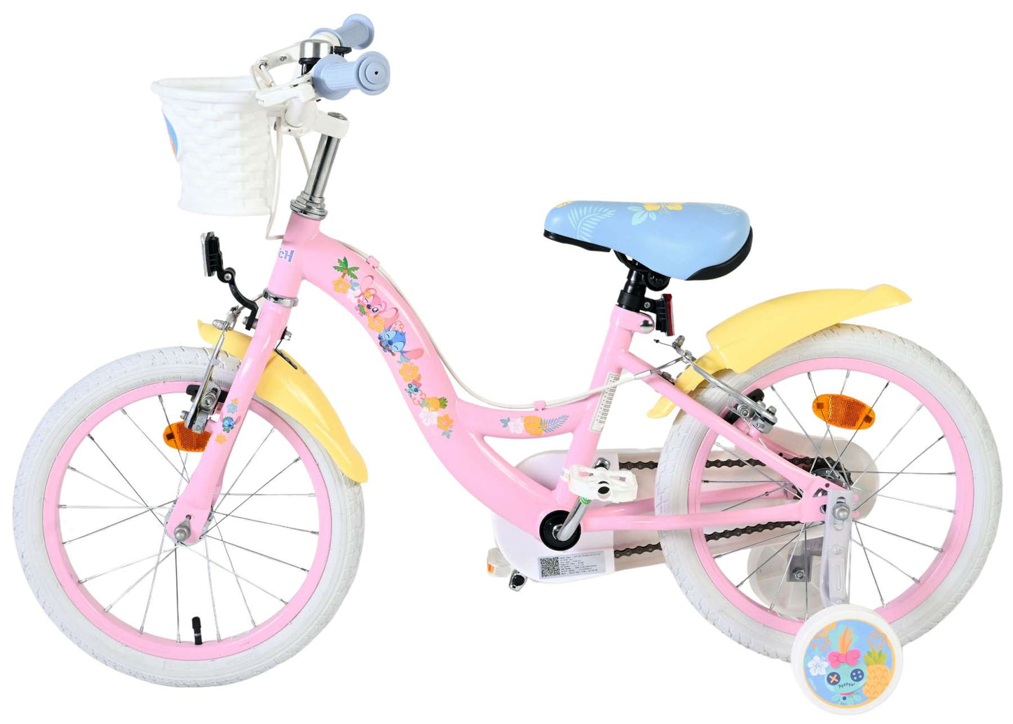 Bicicletta per bambini Stich Disney Stitch - ragazze - 16 pollici - rosa - due freni a mano
