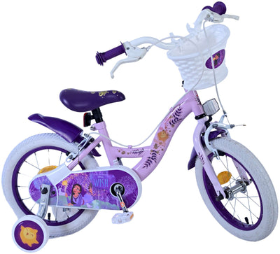 Wish Wish Children's Bike Girls 14 pulgadas Púrpura de dos manos de la mano