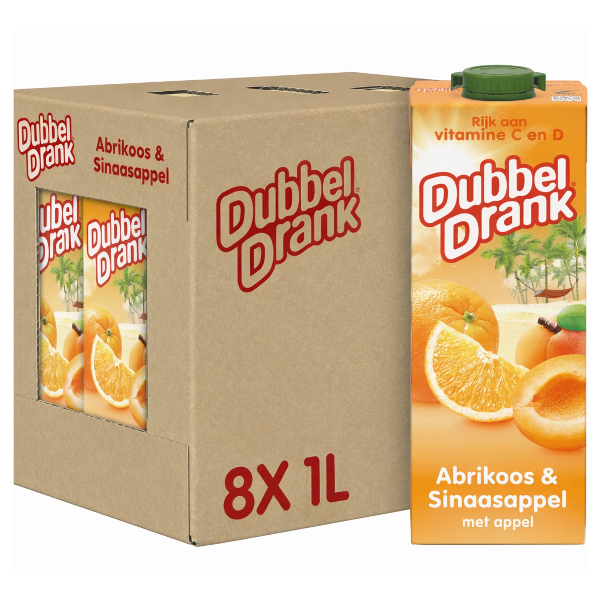 Pack bebida doble naranja albaricoque (8x1 litro)