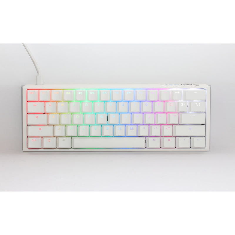 Ducky one 3 classic pure white mini, toetsenbord (wit, us lay-out, cherry mx red, rgb led, double-shot pbt, hot-swappable, quack mechanics, 60%)