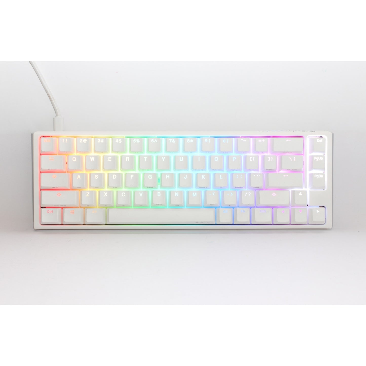 Ducky one 3 classic pure white sf, toetsenbord (wit, us lay-out, cherry mx brown, rgb led, double-shot pbt, hot-swappable, quack mechanics, 65%)