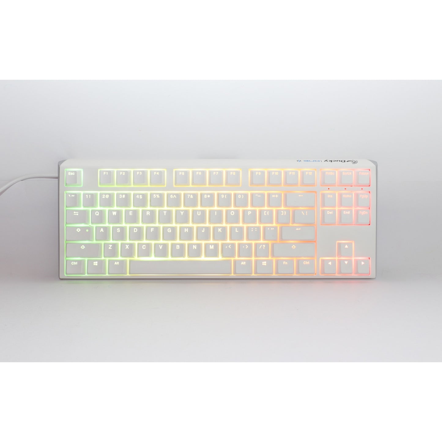Ducky one 3 classic pure white tkl, toetsenbord (wit, us lay-out, cherry mx red, rgb led, double-shot pbt, hot-swappable, quack mechanics, 80%)