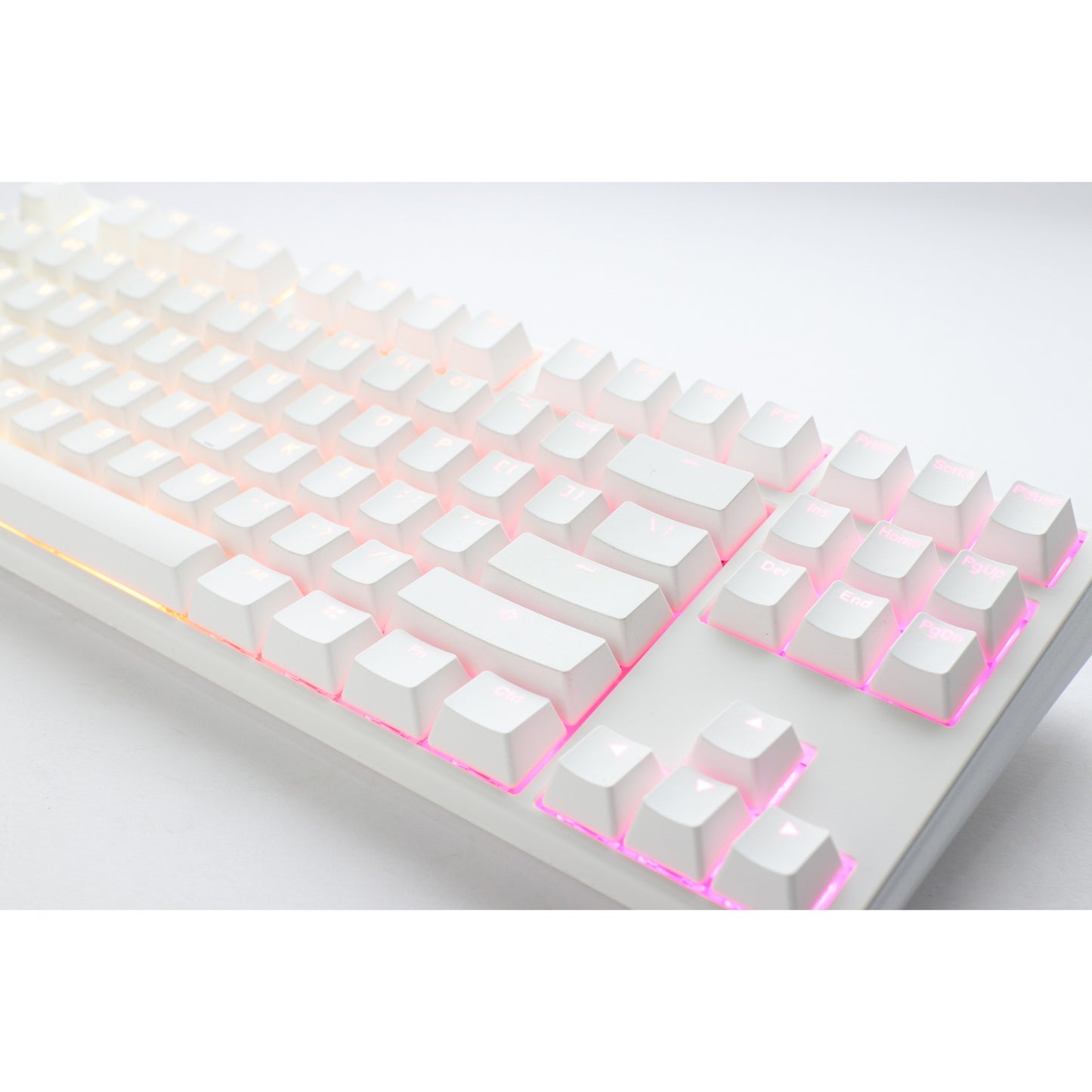 Ducky one 3 classic pure white tkl, toetsenbord (wit, us lay-out, cherry mx speed silver, rgb led, double-shot pbt, hot-swappable, quack mechanics, 80%)