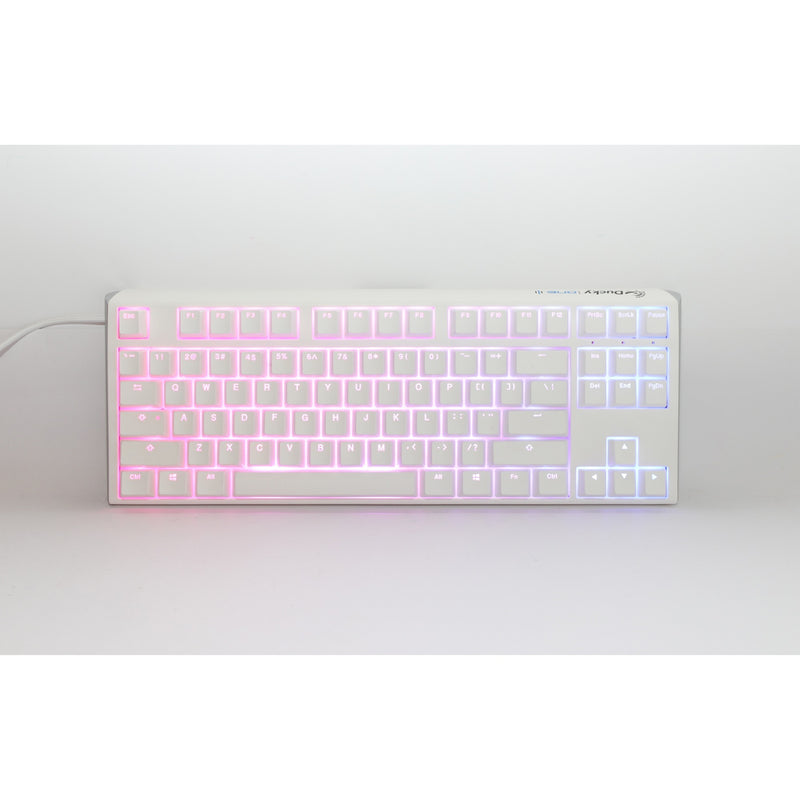 Ducky one 3 classic pure white tkl, toetsenbord (wit, us lay-out, cherry mx silent red, rgb led, double-shot pbt, hot-swappable, quack mechanics, 80%)