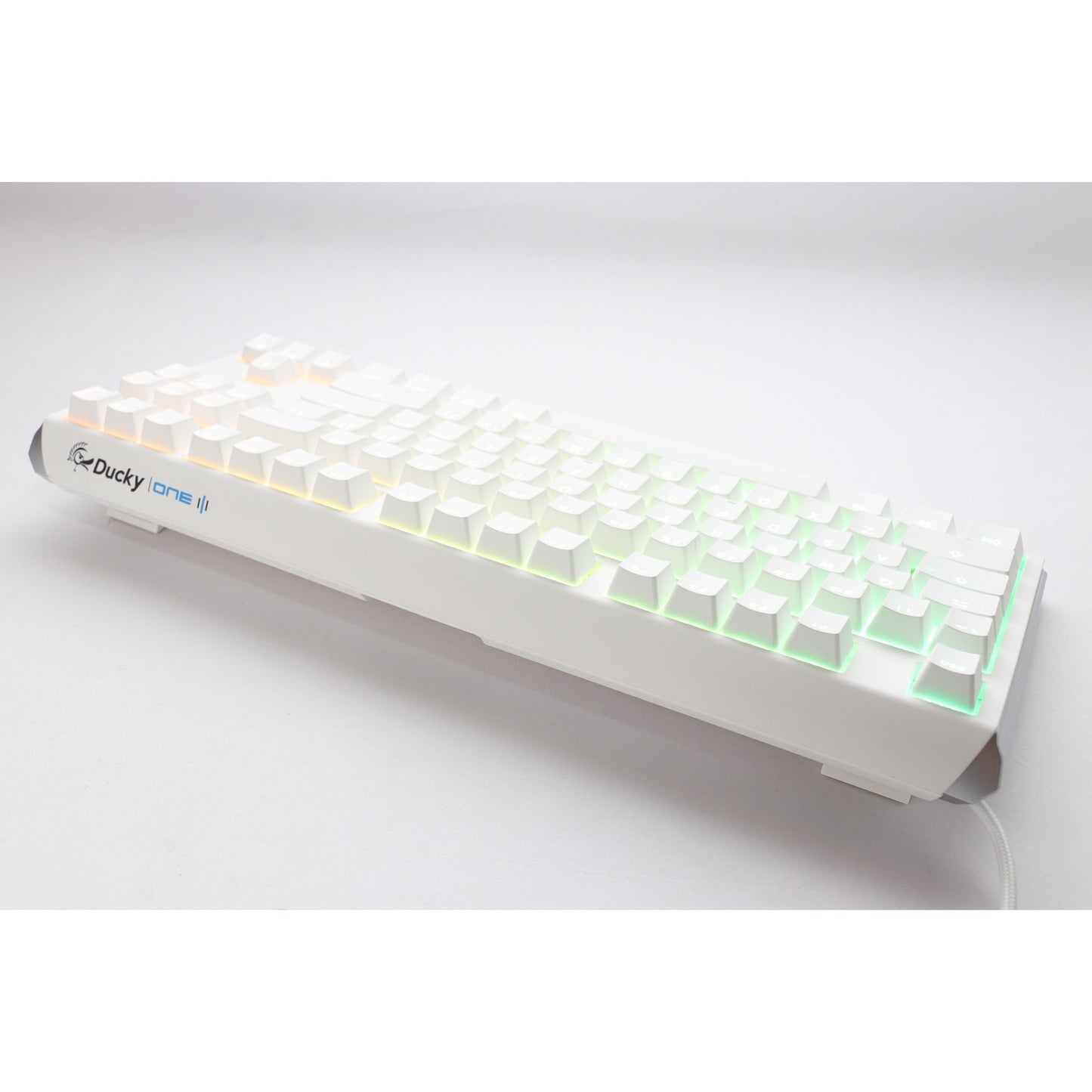 Ducky one 3 classic pure white tkl, toetsenbord (wit, us lay-out, cherry mx silent red, rgb led, double-shot pbt, hot-swappable, quack mechanics, 80%)