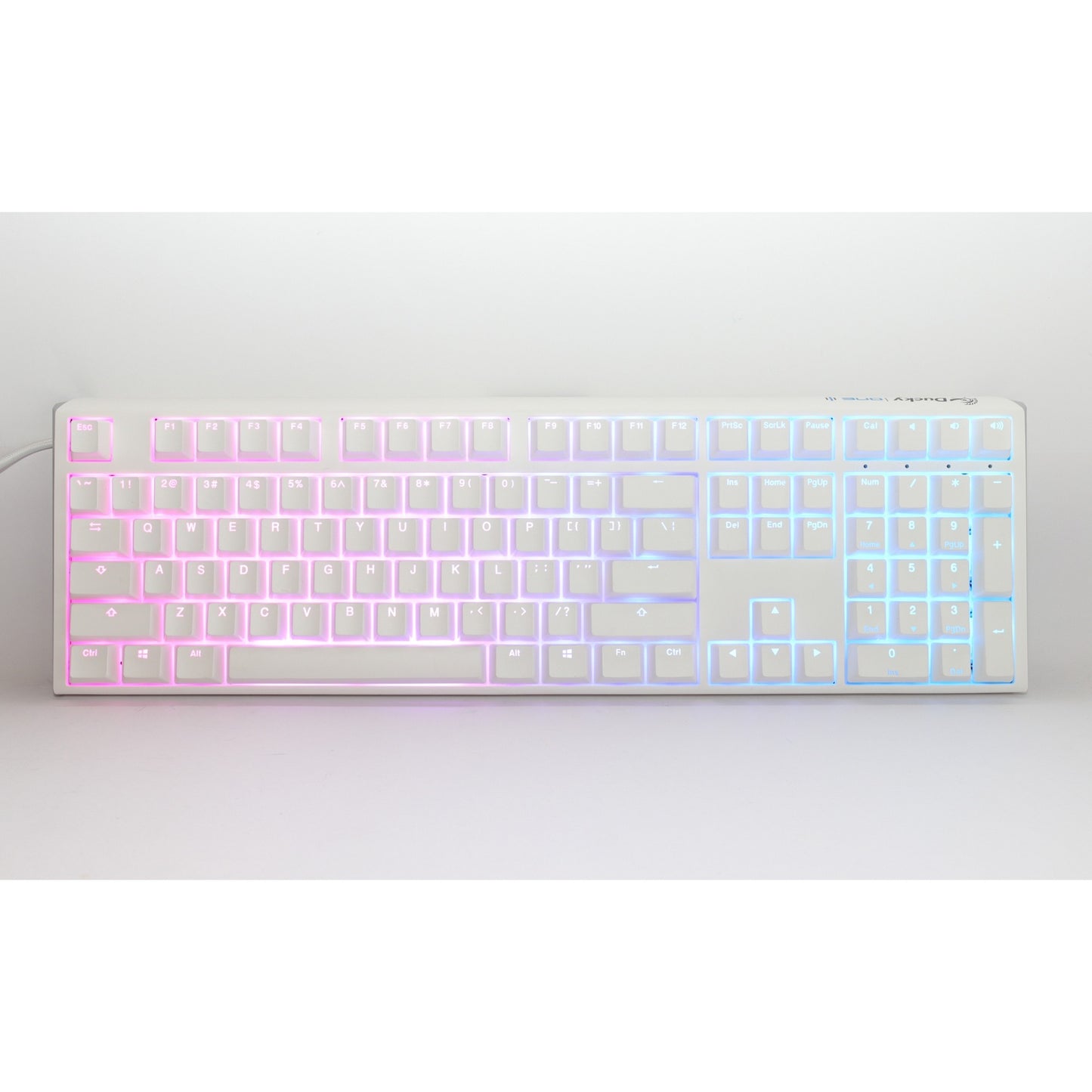 Ducky one 3 classic pure white, toetsenbord (wit, us lay-out, cherry mx silent red, rgb led, double-shot pbt, hot-swappable, quack mechanics)
