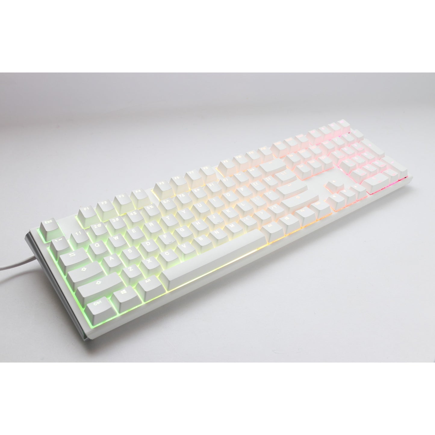 Ducky one 3 classic pure white, toetsenbord (wit, us lay-out, cherry mx silent red, rgb led, double-shot pbt, hot-swappable, quack mechanics)