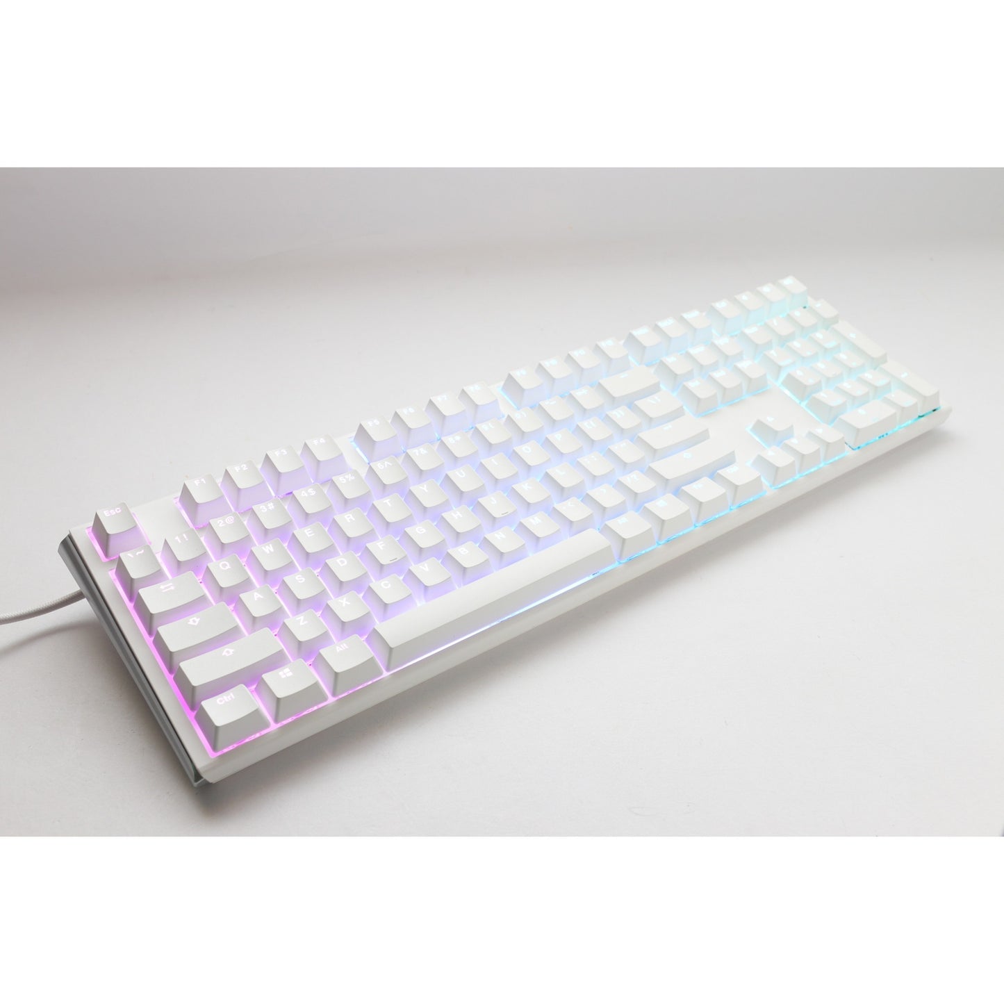 Ducky one 3 classic pure white, toetsenbord (wit, us lay-out, cherry mx silent red, rgb led, double-shot pbt, hot-swappable, quack mechanics)