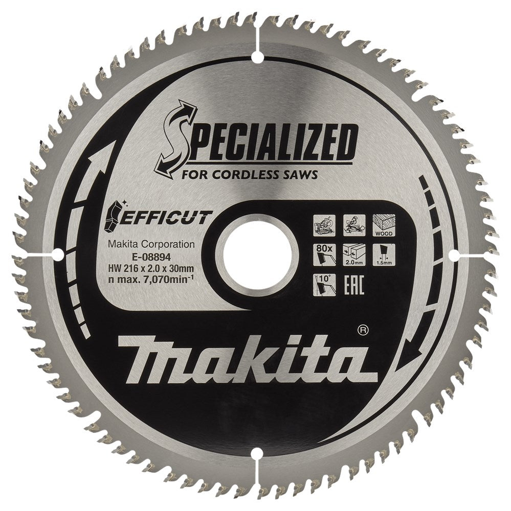 Makita madera aserrada 216x1,5x30 t80 - e-08894