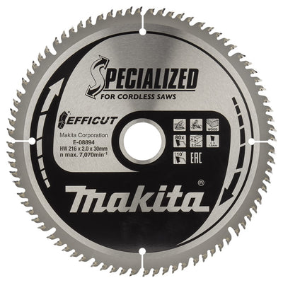 Makita madera aserrada 216x1,5x30 t80 - e-08894
