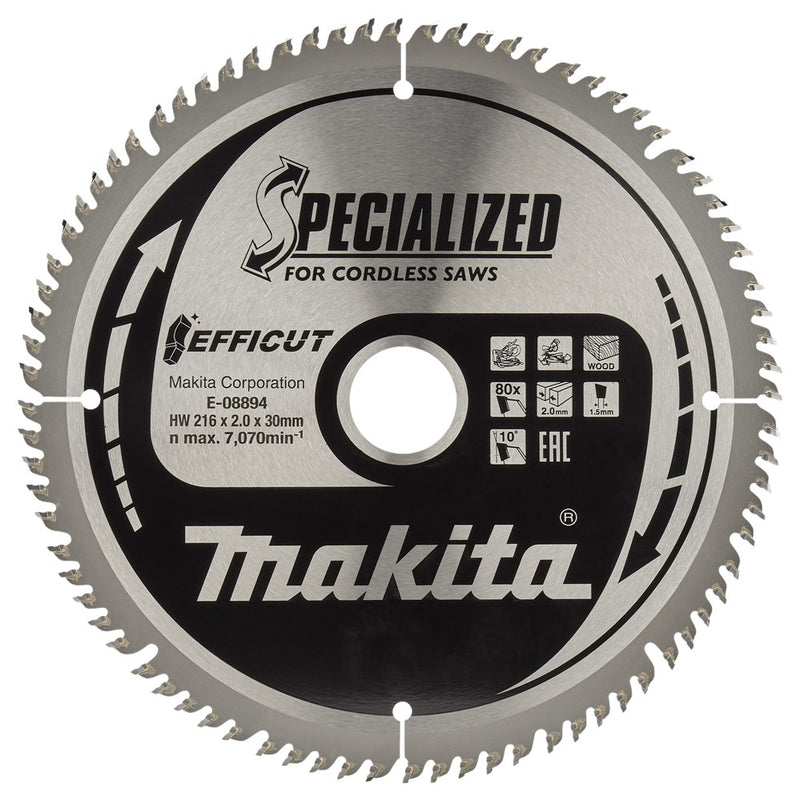 Makita madera aserrada 216x1,5x30 t80 - e-08894