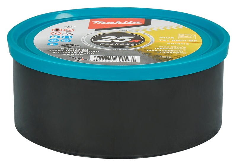 Accesorios makita disco de corte acero inoxidable a60v 115x22.23x1.0mm - e-17114-25