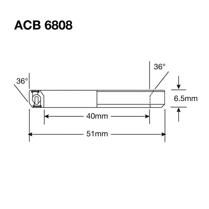 Enduro bearings acb 6808 ss - 440c stainless (angular contact) - 40x51x6,5 (36x36°)