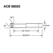 Enduro bearings acb 68025 cc - abec 5 - black oxide (angular contact) - 33,15x46,9x6,5 (36x45°) - afbeelding 2