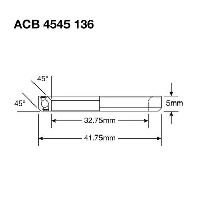 Enduro bearings acb 4545 136 ss - 440c stainless (angular contact) - 32.75x41.75x6 (45x45°)
