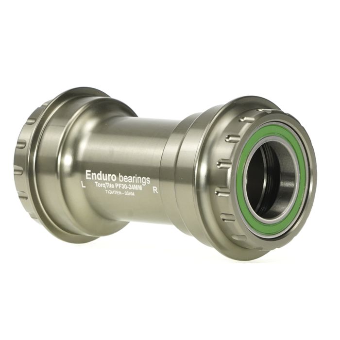 Eje de pedalier torqtite con rodamientos enduro - pf30 a 24 mm - inox - grafito