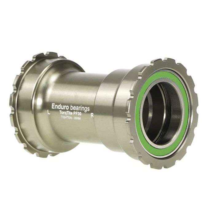 Eje de pedalier torqtite con rodamientos enduro - pf30 a 30 mm (estrecho) - inox - grafito