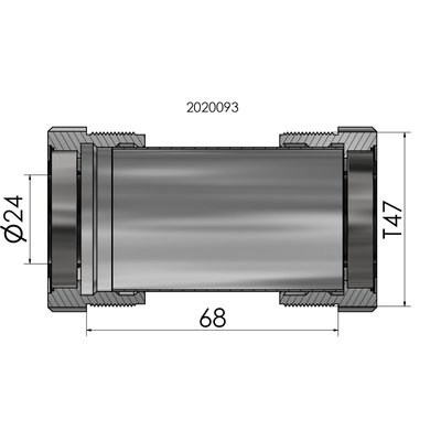 Ploadet Elvedes Fila fitta T47 Shimano ESTERNO 68 mM