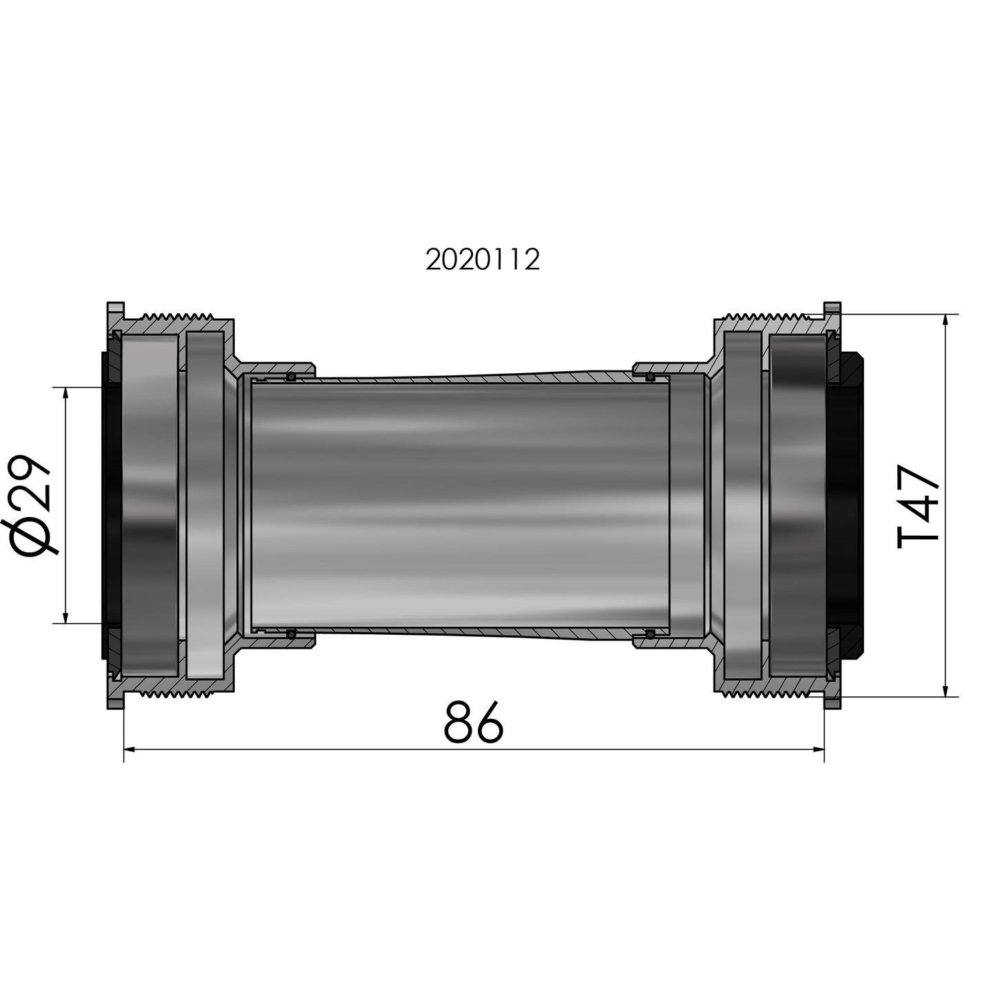 PLACA SCOOP Elvedes Hilo Fit T47 SRAM DUB INTERNO 86 mm