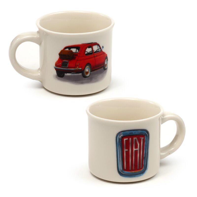 Fiat 500 Set 2 tazze espresso in porcellana