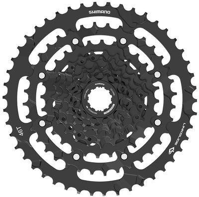CUES DE CASSETE SHIMANO 9V 11-46T CS-LG400 NEGRO