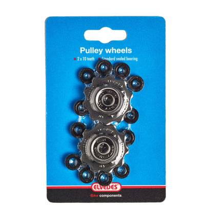 desviador ruedas 10 dientes 8S negro 2 piezas