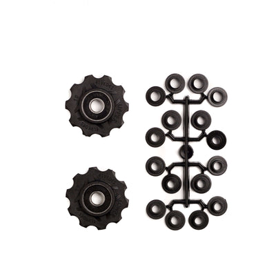 desviador ruedas 10 dientes 8S negro 2 piezas