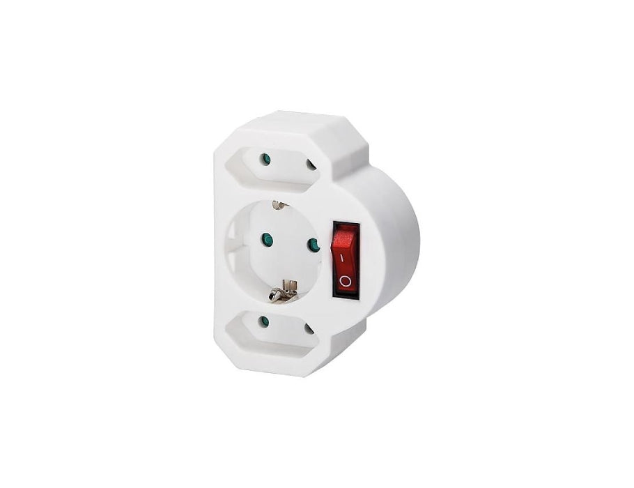 Tappo di distribuzione EGB con interruttore 3 Collegamenti bianchi