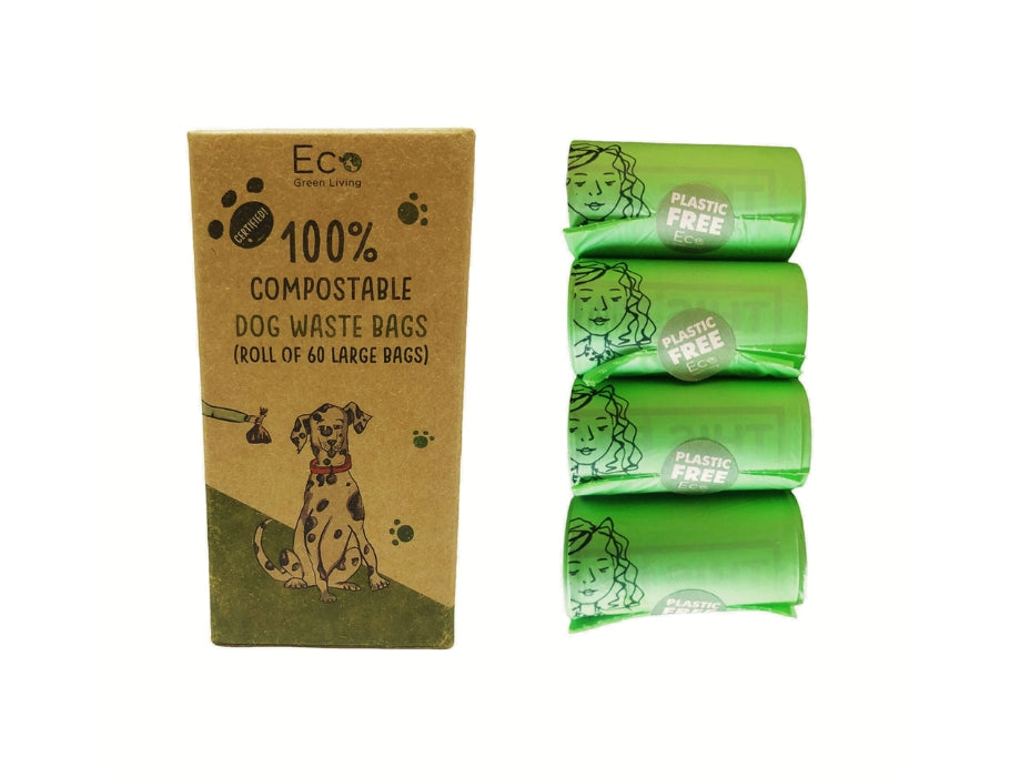 Sacchetti compostabili per escrementi di cane Eco Green Living - 4 x 15 pezzi