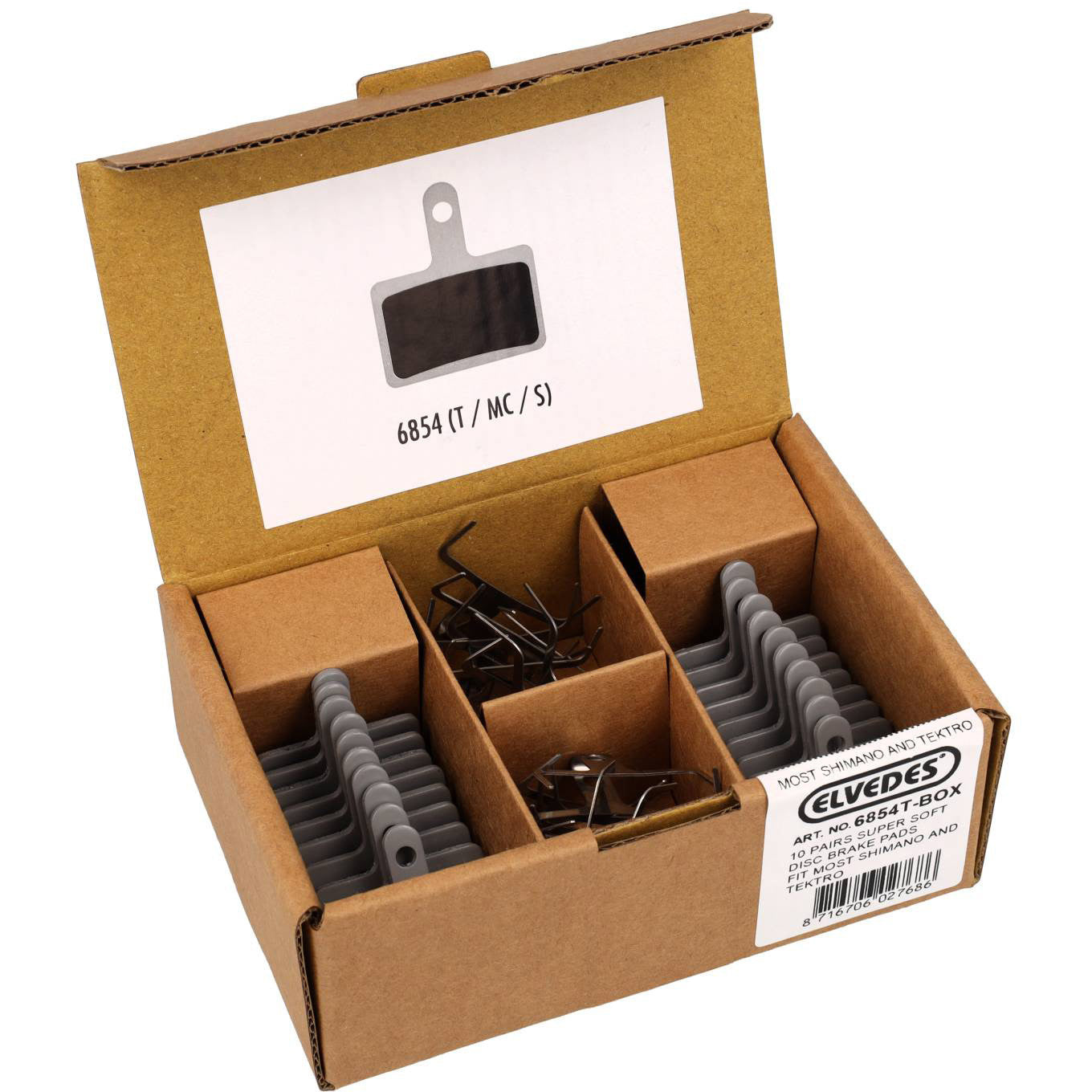 Elvedes schijfremblokset - shimano - organische compound (resin) - 10 paar