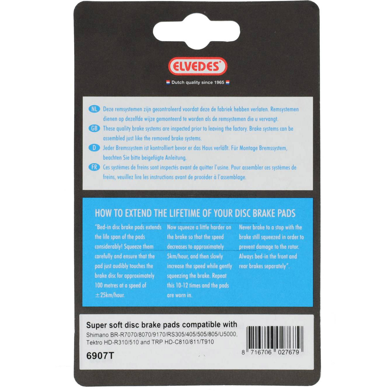 Bloques de freno de disco Elvedes Shimano | 6907t | gris