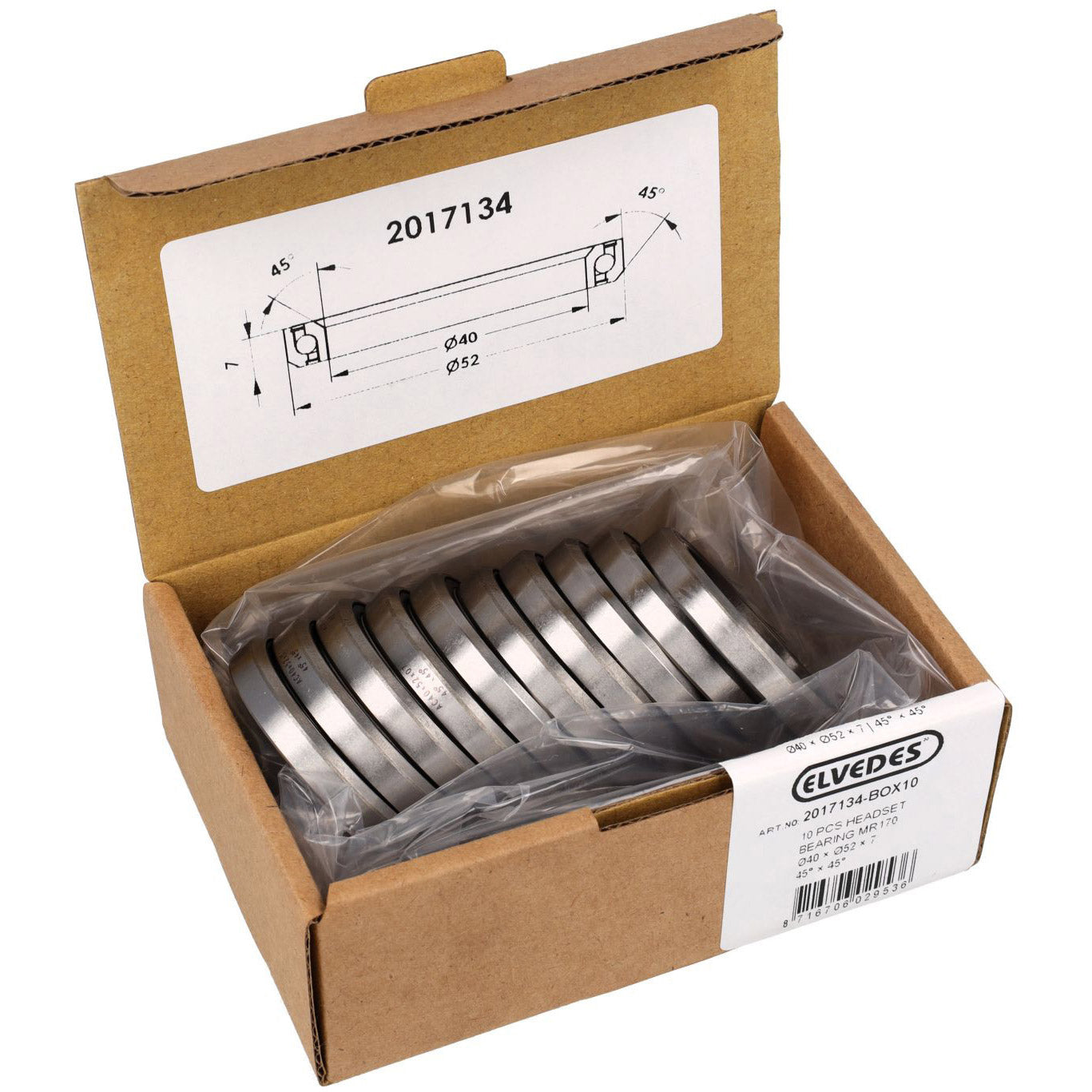 Rodamiento dirección Elvedes mr170 (52 x 40 x 7 45 x 45) (10)