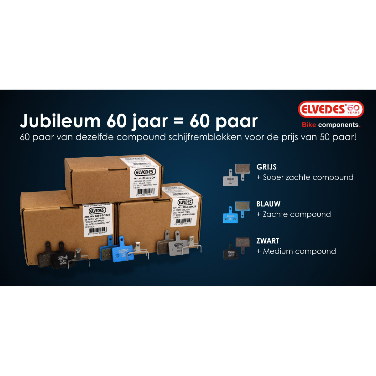 Bloque de freno de disco Elvedes Shimano 525 Super Soft Box (60)