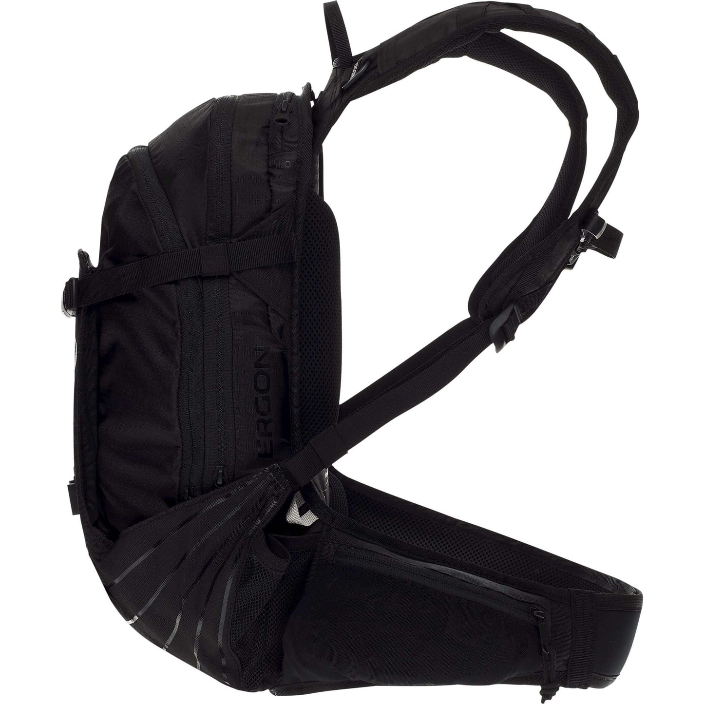 Ergon Ba2 Black - Compacta All -Mountain Mochila para cámaras de acción, sistema de transporte ajustable, capacidad de 10 litros