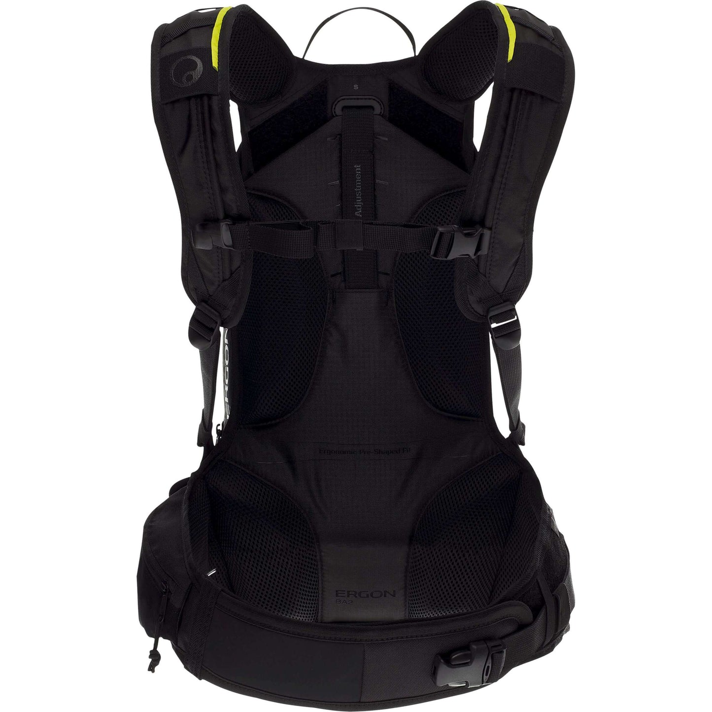 Ergon Ba2 Black - Compacta All -Mountain Mochila para cámaras de acción, sistema de transporte ajustable, capacidad de 10 litros