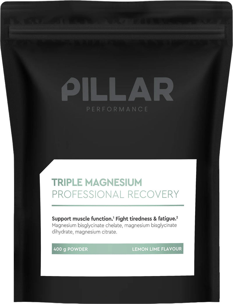 Pillar performance triple magnesio en polvo lima limón pack económico bolsa 400g