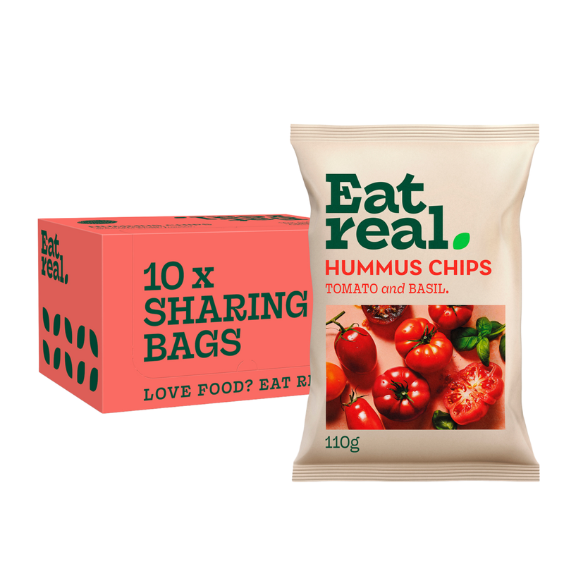 Eat real tomato amp; basil hummus chips (10x 110gr) (bol)